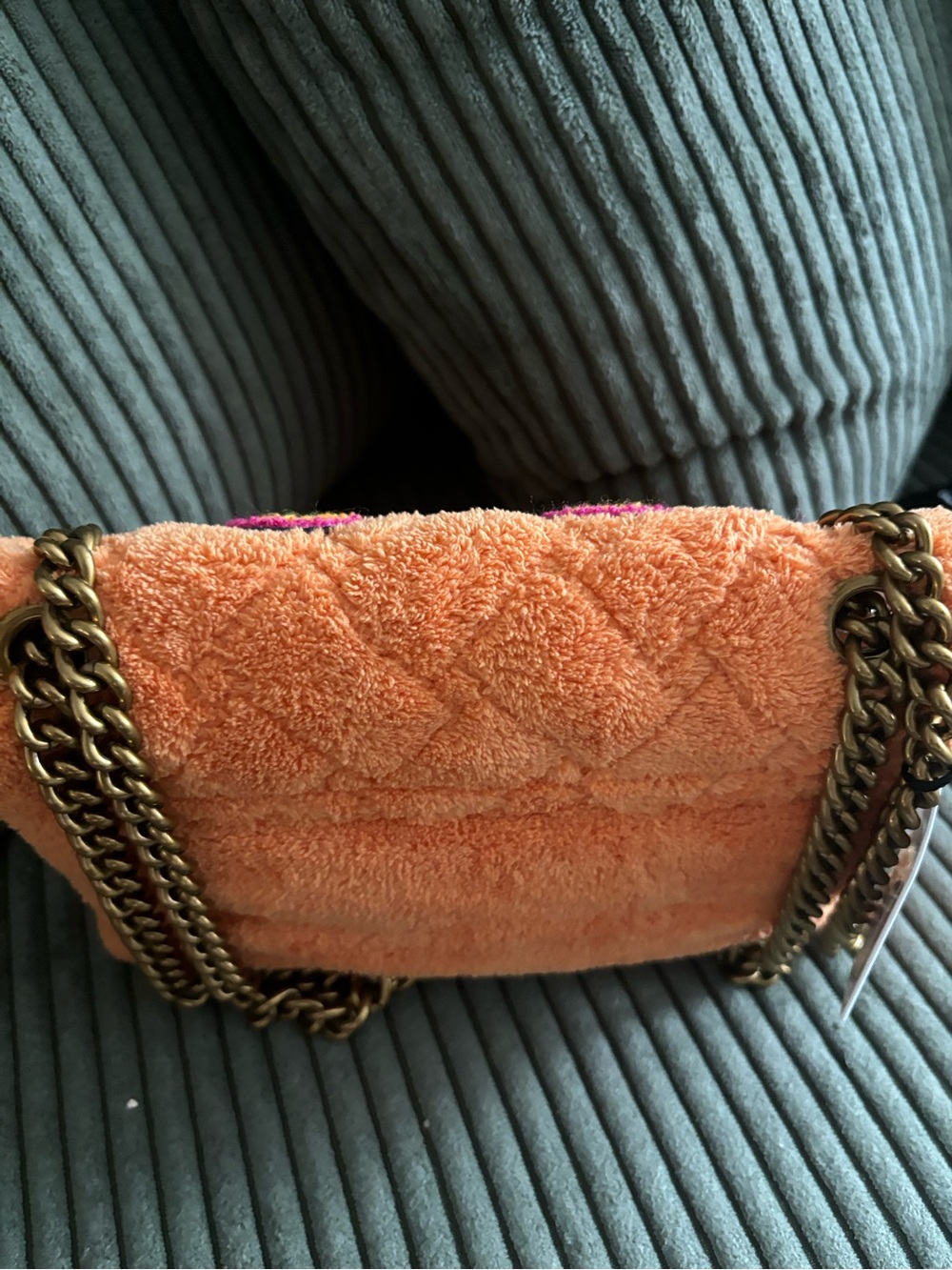 Kurt Geiger Peach Rainbow Embroidered Shoulder Bag - Picture 3 of 4